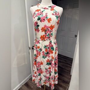 Ann Taylor Floral Halter Midi Dress – Size